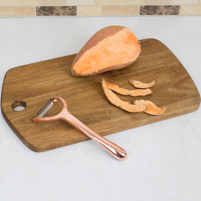5 of 6:Home Basics Nova Collection Zinc Horizontal Vegetable Peeler, Rose Gold 