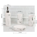 5 of 5:Home Basics Marble Ceramic 4 Piece Bath Accessory Set, White 