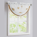 8 of 18:Lourdes Damask Embroidered Sheer Rod Pocket Window Panel And Valance Treatments 