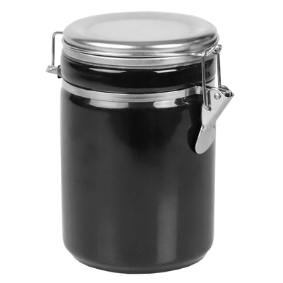 3 of 4:Boîte Home Basics de 1 134 ml avec couvercle en acier inoxydable, noire 