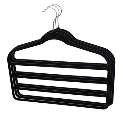 1 of 5:Home Basics Velvet Trouser Hanger, (Pack of 3), Black 