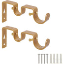 1 of 1:Nancy Heavy Duty Double Curtain Rod Bracket, Gold, 2-Pack 