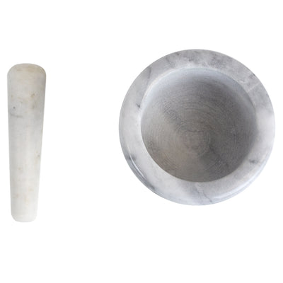 2 of 5:Home Basics Marble Mortar and Pestle, White 