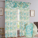 19 of 24:Gwen Dahlia Foil Sheer Rod Pocket Window Panel and Valance Treatments 