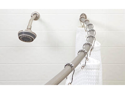 1 of 2:Barra de ducha curva Bath Bliss en níquel satinado 