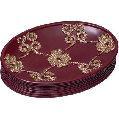 3 of 9:Elegant Rose Complete Bath Ensemble Decor Set, Burgundy, All Sold Separately 