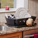 1 of 1:Sterilite 2-Piece Dish Drainer Sink Set, Black, 21x14.75x6 Inches 