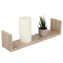 3 of 4:Home Basics Floating Wood Shelf, (Set of 3), Oak 