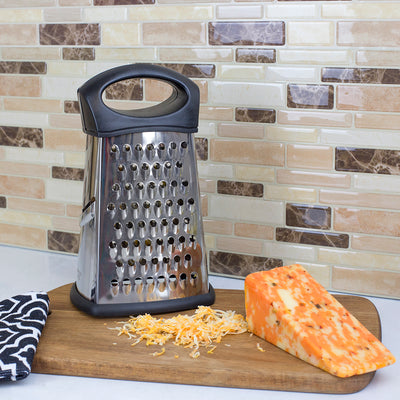 4 of 4:Home Basics 4 Sided Stainless Steel Cheese Grater with Storage Container 