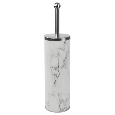2 of 6:Home Basics Stainless Steel Toilet Brush Holder, White-Marble 