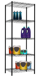 1 of 5:Étagère de rangement à 5 niveaux Home Basics, noire, 53 x 35 x 155 cm 