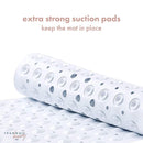6 of 7:TranquilBeauty Extra Long Non-Slip Bath Mat with Suction Cups, White, 16x40 Inches 