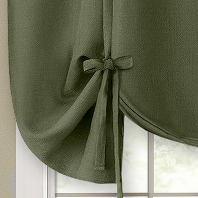 3 of 4:Darcy Window Curtain Tie Up Shade - 58x63 - Green 