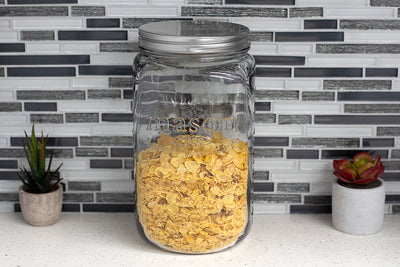 4 of 4:Home Basics 153.6 oz. X-Large  Glass Mason Canister Jar, Clear 