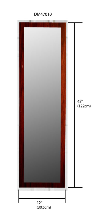 3 of 3:Home Basics Over The Door Mirror, Mahogany 