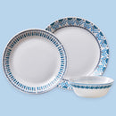 3 of 4:Corelle Everyday Expressions 12 Piece Dinnerware Set, Service for 4, Azure Medallion 