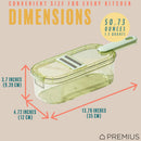 7 of 8:PREMIUS 6-In-1 Mandoline Slicer with Storage Bin and Handle, Green-Clear, 1.5 Quarts 