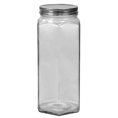 2 of 4:Boîte hexagonale en verre Home Basics de 1,7 l (61 oz), très grande, transparente 