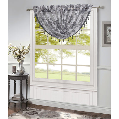 3 of 8:Evie Sheer Classic Floral Printed Window Panel and Valance Treatments, All Sold Separately 