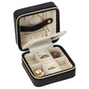 1 of 4:Ruby+Cash Mini Faux Leather Zippered Travel Jewelry Organizer Box in Black 