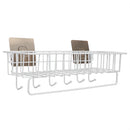 2 of 4:Home Basics Wall Mounted 6 Hook Vinyl Coated Key Rack with Basket, White 