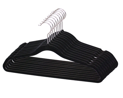 2 of 6:Home Basics 10-Pack Non-Slip Velvet Hangers, Black, 17.8x5x9.5 Inches 