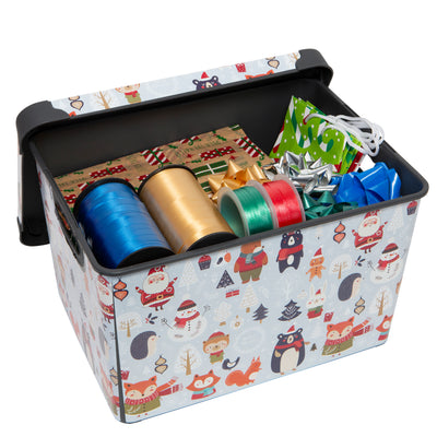 3 of 4:Simplify Woodland Winter Design Storage Tote Bin 