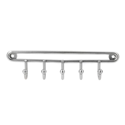 2 of 6:Home Basics Simplicity Key Rack With 5 Hooks, Brushed Satin Nickel, 7x1.4 Inches 