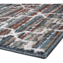6 of 7:Capri 3 Piece Rug Set - Crosshatch Spice Grey, 2x3, 2x5, 5x7 Feet 