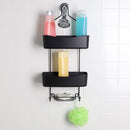 4 of 4:Home Basics 2 Tier Shower Caddy with Plastic Baskets, Black 