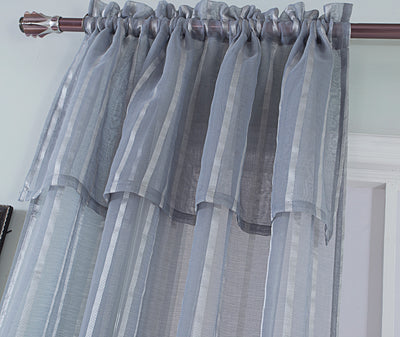 11 of 31:Gretchen Striped Rod Pocket Window Panel with Attached Valance, 54x90 Inches 