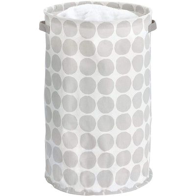 1 of 2:iDesign Dot Fabric Round Storage Bin With Handles, Grey, 15x15x24 Inches 