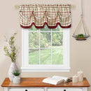 1 of 4:Tattersall Tuck Valance with Buttons - 58x14 - Burgundy 