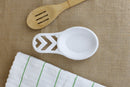 5 of 8:Home Basics Cast Iron Chevron Design Spoon Rest, White, 7.5x3.5x1.3 Inches 