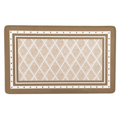 1 of 5:Tapis de cuisine décoratif anti-fatigue à motif géométrique bohème, 45 x 76 cm 