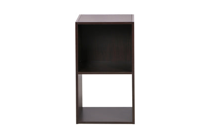 1 of 1:Home Basics Organizador de almacenamiento abierto y cerrado de MDF de 2 cubos, color espresso 