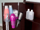 1 of 3:Organiseur de rangement multifonction à 4 compartiments pour accessoires de bain, en acier inoxydable, chromé, pour soins capillaires et coiffure 