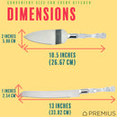 4 of 4:PREMIUS Stainless Steel Cake Server and Knife Set with Plastic Crystal Handle, 13 & 10.5 Inches (Pack of 2) 