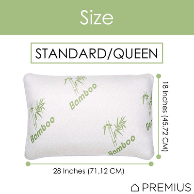 4 of 5:Oreiller en mousse à mémoire de forme en bambou PREMIUS, taille standard-queen, 18 x 28 pouces 