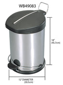 3 of 3:Home Basics 20 Liter Brushed Stainless Steel  with Plastic Top Waste Bin, Silver 