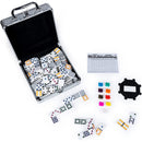 4 of 4:Mexican Train Dominoes Set Tile Board Game in Aluminum Carry Case, Ages 8+ 