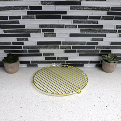 5 of 5:Home Basics Halo Round Steel Trivet, Gold 