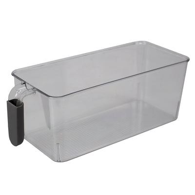 2 of 5:Home Basics Contenedor de almacenamiento de plástico extraíble pequeño con mango de agarre suave, transparente 