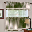 2 of 3:Buffalo Check Window Curtain Tier Pair - 58x24 - Sage 