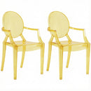 3 of 23:JOON 2 Pack Kids Ghost Chairs with Armrest, 25x13x14.5 Inches, Transparent 