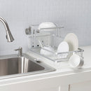 4 of 4:Home Basics Rust-Proof Aluminum 2-Tier Dish Rack, 23.5x13.75x10.75 Inches 