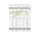 2 of 40:Paige Embroidered Kitchen Curtain and Valance Set, Tiers 55x36, Valance 55x13 Inches 