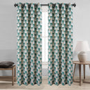 5 of 6:Noelle Checkered Geometric Jacquard Grommet Window Curtain Panel, 54x90 Inches 
