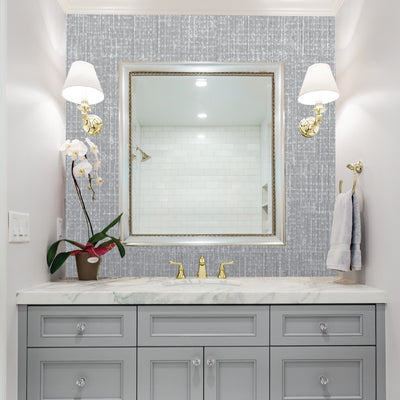 2 of 4:Simplify 2 Pack Linen Self-Adhesive Shelf Liner in Grey 