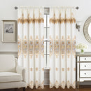 3 of 5:Veronica Floral Macrame Jacquard Window Panel with Attached Valance, 55x84 Inches 
